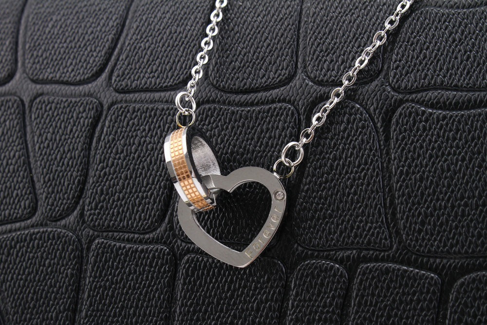 His and Hers: Heart & Square Pendant Necklaces